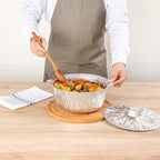 Foil Lux 3.5 Quart Pans And Lids, 100 Disposable Pots With Lids - Oven-Ready, Stove Compatible, Aluminum Foil Baking Pans, Freezable, For Outdoor Camping, Vacation, Picnic, And More - Restaurantware