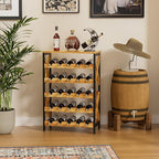 25 Bottle Wine Rack Freestanding Floor Rustic Wine Holder Stand 5 Tier Wobble-Free Tall Wine Racks Wine Large Display Storage Shelf for Cellar Kitchen 21.6''L x 10.6''W x 31.8''H