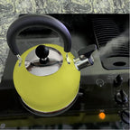 Lily's Home 2 Quart Stainless Steel Whistling Tea Kettle, the Perfect Stovetop Tea and Water Boilers for Your Home, Dorm, Condo or Apartment. (Pastel Yellow)