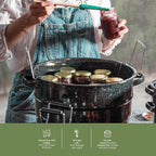 Granite Ware Enamel-on-steel 12-Piece Canner Kit, Includes 21.5 qt. Water Bath Canner with lid, Jar Rack, Blancher, Colander & 5 pc. Canning Tool Set