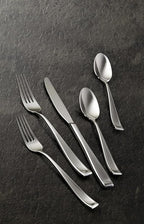 ONEIDA Silverware Set For 12, Moda 75-Piece Fine Flatware Set with Serving Utensils, Service For 12, 18/10 Stainless Steel, Mirror Finish, Dishwasher Safe, Knives Spoons and Forks Set(Silver 75 Piece)
