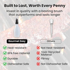 Silicone Pastry Brush, All-in-One Silicone Basting Brush with Sauce Bottle, Heat Resistant BBQ Accessories and Cooking Gadgets, BPA-Free Oil Dispenser for Cooking, Baking, Grilling(Black)