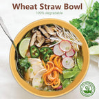 Homienly Cereal Bowl Set, Wheat Straw Bowls Set of 8, Alternative to Plastic Bowls Reusable, Unbreakable Lightweight Bowl for Kitchen, Outdoor, Party, Micriwave Safe Cereal Bowl (Yellow, 26 OZ)