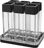 Normcore 6 Tubes Coffee Bean Cellars with Stand & Hopper - Single Dose Coffee Bean Vaults - Espresso Bean Storage Set - One-Way Exhaust Valve - Capacity 25-28g