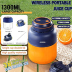 Portable Smoothie Blender for Smoothies & Shakes 43oz 1300ML USB Charging Cordless Powerful Blades Blending Portable Juice Cup Blender for Small Ice Fruit Vegetable Crush Kitchen Gym Outdoor
