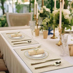 Beige Cloth Placemats Set of 6 - Easy to Clean Fabric Table Placemats - Machine Washable Placemats - Heat Resistant Non-Slip Table Mats (Beige, 6)