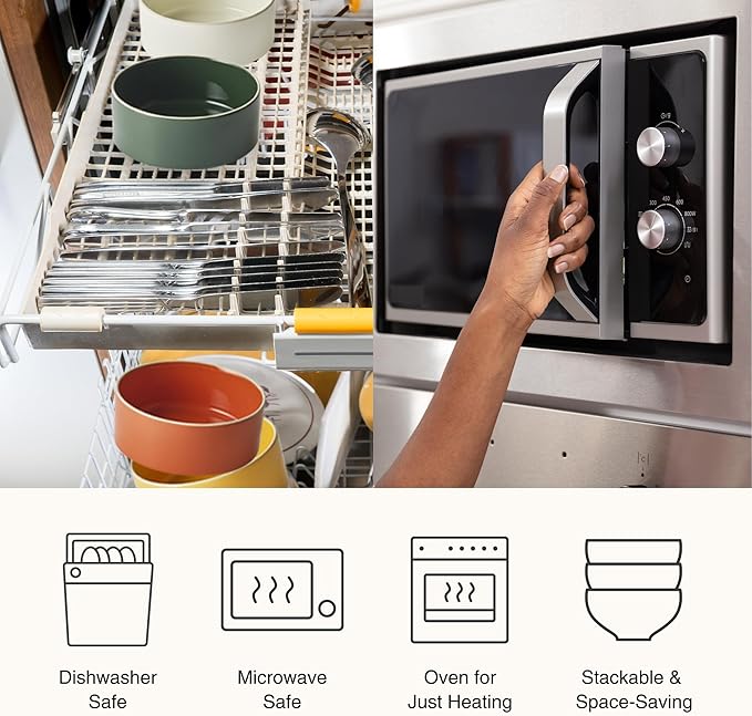 Odense Cereal & Soup Bowls (Set of 4) - Ceramic Bowls for Kitchen- For Cereal, Soup, Salad, Porridge - Modern & Minimal, Wide Round & Stackable - Microwave & Dishwasher Safe (Vanilla Cream)