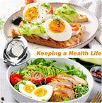 Egg Slicer, BIBURY Egg Slicer for Hard Boiled Eggs, Heavy Duty Egg Cutter for Egg Strawberry Mushroom Soft Fruit, Stainless Steel Wire with 3 Slicing Styles, Easy to Clean