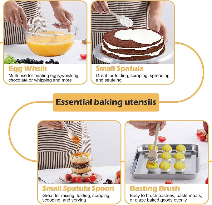 15-Piece Kitchen Cooking Utensils Set with Holder, Homikit Heat Resistant Food Grade Silicone Kitchen Utensils include Slotted Spatula Ladle Turner for Nonstick Cookware, Dishwasher Safe- Khaki