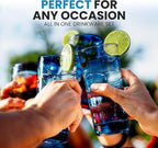 Zulay Kitchen Acrylic Glasses Drinkware - 8 Piece Unbreakable Plastic Tumblers - BPA-Free, Reusable Plastic Drinking Glasses for Home & Outdoors - Stackable, Lead-Free, Dishwasher Safe, Blue (12&16oz)