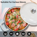 Cast Iron Dutch Oven 3.8 Quart Dutch Oven Pot with lid White Heavy Duty Dutch Oven Dual Handles Porcelain Enameled Cast Iron Skillet Family or Friends Gifts