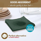 Native Fab Cotton Dish Towel & Dishcloths Set - 8 Piece, Soft, Absorbent, Fast Drying, Durable Towels for Cleaning, Baking, Cooking - Great for Home, Kitchen & Restaurant Use - Forest Green