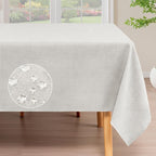 H.VERSAILTEX Linen Table Cloths Rectangle 60 x 104 Inch Premium Tablecloth Spill-Proof Waterproof Table Cover for Dining Buffet Feature Extra Soft and Thick Fabric Wrinkle Free, White