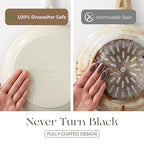 Nonstick Ceramic Frying Pan, 8/10 Inch Skillet with Stay Cool Handle, Fully Coated, Induction Compatible & Oven Safe, 100% Dishwasher Safe, PTFE PFAS & PFOA Free（10 Inch, Coconut White）