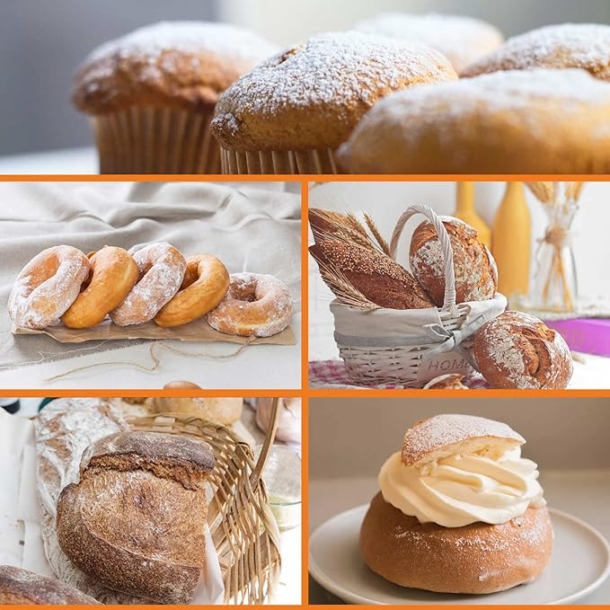 HULISEN Pastry Cutter, Dough Blender, 3 Cup Flour Sifter and Biscuit Cutter, Stainless Steel Dough Cutter, Professional Baking Dough Tools for Cooking Cookies and Donuts(4 Pcs/Set)