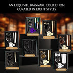 5 Piece Cocktail Kit by Bull In China - Premium Bartender Gift Set Includes Weighted 2 Piece Boston Shaker, Hammered Bell Jigger, Hawthorne Strainer & Fine Mesh Strainer (Matte Black)