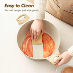 SENSARTE Ceramic Nonstick Stock Pot with Lid, 2.6/4.5/6.6/8.5 QT Soup Pot Casserole Pot, Non-toxic Healthy Pasta Pot, Large Cooking Pot Stew Pot, Induction Compatible, PFOA PFAS PTFE Free, Taupe