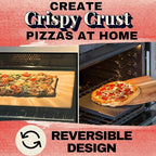 Reversible Ceramic Pizza Stone for Oven - Pizza Stones for Grill with Handles, Pizza Peel, Pizza Cutter, Dough Tool - Bread Baking Stone - 15 inch Ceramic Pizza Pan - Pizza Making Kit - Oven Stone