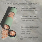 Salt and Pepper Grinder Set with Adjustable Coarseness | Manual Pepper Mill Grinder with Refillable Design | Ceramic Core | Kitchen Essential (2 Packs, Greige&Buttercream)