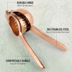 Zulay Extra Large Lemon Squeezer Stainless Steel - Easy Squeeze Heavy Duty Lemon Juicer Hand Press - Ergonomic Citrus Squeezer & Fruit Juicer for Small Oranges, Lemons, & Limes