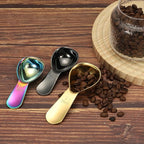 uxcell 2Pcs Stainless Steel Coffee Scoop, 15ml Short Handle Measuring Spoon for Ground Coffee Tea Sugar Kitchen Gifts, Rose gold