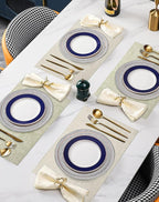 SUEH DESIGN Leather Placemats Set of 6 Reversible Table Mats Heat Resistant Waterproof No-Slip Place Mats for Dining Table Kitchen Parties