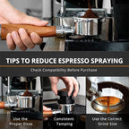 54mm Bottomless Portafilter with 3 Ear, Barista Espresso Portafilter with Stainless Steel Basket and Rosewood Handle, Compatible with Breville 54mm Espresso Machines (Red Rosewood)