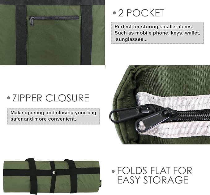 BeeGreen Cooler Bag Soft Leakproof Insulated Tote with Zipper for Beach Travel Grocery