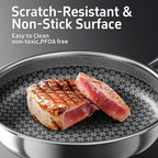 7-Piece 5 Ply Stainless Steel Cookware Set with Lids, Pots and Pans Set Non Stick, Non-Toxic, for Induction, Oven, Dishwasher Safe, RV Essentials, Kitchen Appliances