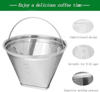 Coffee Filter 4 Cone Coffee Filter Reusable fit for Cuisenart Ninja Hamilton Beach Brewer (Not Applicable to Ninja CE251,Ninja CF200)