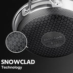 SNOWCLAD Pots and Pans Set Non Stick, 10 Pcs Hybrid Stainless Steel Cookware Sets, Non Stick Frying Pans, Saucepans, Saute Pan & Stock Pot, PFOA Free Kitchen Skillet,Induction Compatible