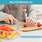 Vtopmart 5 Pack 35oz Glass Containers with Bamboo Lids, Meal Prep Food Storage Containers, BPA Free, Microwave & Dishwasher Safe