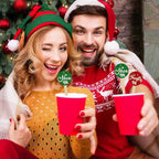 Jinei 120 Pcs Christmas Wooden Coffee Stirrers Wood Cocktail Coffee Stir Sticks Disposable Drink Stirrers for Stirring Hot Chocolate Milkshake Restaurant Home Office (Classic Style)