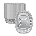 Foil Lux 17.9 x 14.2 x 3.3 Inch Oval Roasting Pans, 50 Oven-Ready Foil Pans - Freezable, Heavy-Duty, Aluminum Foil Disposable Baking Pans, For Cooking Turkey, Chicken, And More - Restaurantware