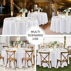 Fitable 8 Pack Round Tablecloths: Stain Resistant Wrinkle Free Circle Table Clothes, Washable Reusable Polyester Table Covers for Wedding Party Birthday Banquet Reception(White, 84 Inch)