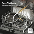 Fogdream 10“11” Stainless Steel Pan, Non Stick Frying Skillet with Lid, Tri-Ply Stainless Steel for All Cooktops, Dishwasher and Oven-Safe Cooking Pan, Stay-Cool Handle, Gold