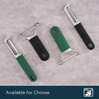 KITCHENDAO Swivel Vegetable Potato Peeler for Kitchen, Japanese Stainless Steel Sharp Blade, Heavy Duty Die-cast Construction Y Peeler, Built-in Eye Remover, Soft-touch Handle, Dishwasher Safe, Black