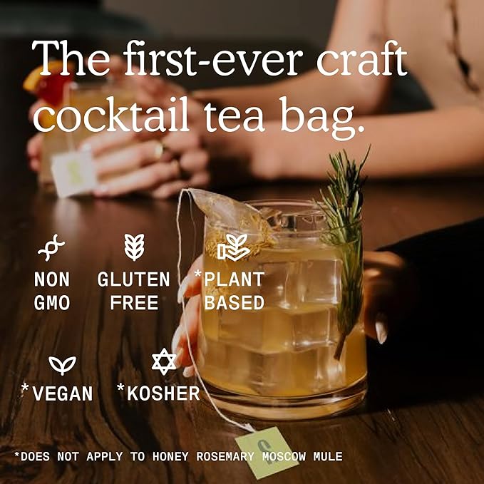 SAYSO Honey Rosemary Moscow Mule & Old Fashioned - Instant Cocktail or Mocktail Mixers - No Hot Water - Professionally Crafted - Home Bar - Organic Ingredients, 16-Pack