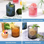 Cocktail Glasses 10 oz Hobnail Drinking Glasses Set of 6, Vintage Glassware, Textured Glass Cups Bubble Glasses Water Glasses Old Fashion Jupiter Glasses Set, clear