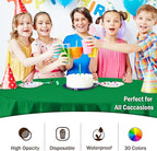 Exquisite Party Solids 12-Pack Premium Plastic Tablecloth 84in. Round Table Cover - Emerald Green