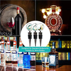 Wine Bottle Stoppers, Set of 3 Stainless Steel Wine Stoppers with Decorative Art Glass, Wine and Beverage Bottle Corks for Gifts, Bar, Wedding, Holiday Party (Green)