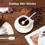 Bokon 600 Pieces 6.3 Inch Coffee Stir Sticks Wooden Kayak Paddle Shaped Sticks Coffee Stirrers Wood Wooden Stirrer Hot Cocoa Stir Sticks for Tea, Honey, Hot and Cold Drinks