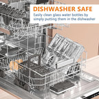 Set of 2 Square Glass Carafe, 1 Liter Beverage Serveware Carafe with Bamboo Lid, Water Bottles, Clear Glass Pitchers for Mimosa Bar, Milk, Juice, Lemonade(2 Bottles)