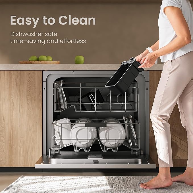 8 Quart Large Air Fryer - Dual Basket Airfryer with Easy View Windows, Preheat, Air Fry, Roast, Broil, Bake, Dehydrate, 2 Independent 4 QT Nonstick Dishwasher Safe Baskets, Black