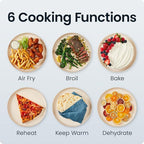 Chefman Crispinator Air Fryer 6-in-1 with 8 Qt capacity, 450°F Max Temp with TurboFry Pro Technology for Fast and Even Results, Viewing Window, Nonstick Ceramic Basket, 10-Pc Liner Starter Pack