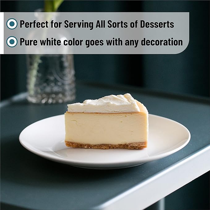 BTaT- White Dessert Plates, Set of 12, Small Plates for Appetizers, Small Plate, Small Appetizer Plates, Small White Plates, Dessert Plates Porcelain, Plates, White Plates, Christmas Gifts