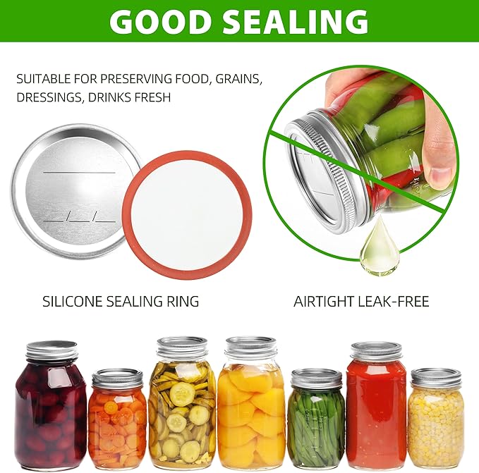 80PCS Canning Lids For Mason Wide Mouth, Jars Lids Mason Jars For Canning Food Fruits DIY Jam (86mm, 80Lids for Wide Mouth Jar)
