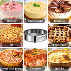 10 Inch Springform Pan 304 Stainless Steel Nonstick Springform Cake Pan with Removable Bottom, Round Spring Form Cheesecake Pans For Baking