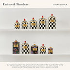 MACKENZIE-CHILDS Courtly Check Enamel Canister, Black-and-White Kitchen Storage Container with Lid, Mini