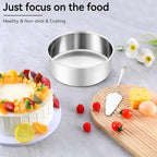 Leonyo 6 Inch Cake Pans, Stainless Steel Round Cake Baking Pans Set of 2, 6” x 3” Deep Baking Tins for Even Heating, Non Toxic & Healthy, Heavy-Duty, Dishwasher Safe